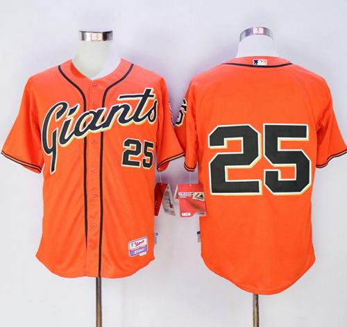 Giants #25 Barry Bonds Orange Alternate Cool Base Stitched MLB Jersey - Click Image to Close